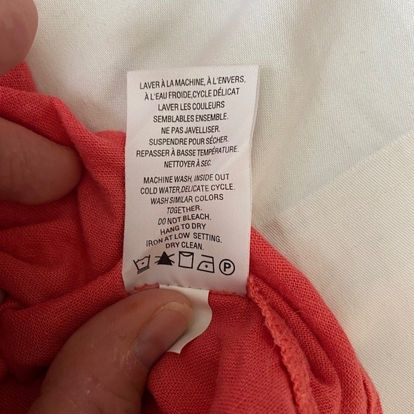 Reitmans Women's Coral Linen Blend Long Sleeve Button Up Shirt Size Large Beach - Picture 8 of 12